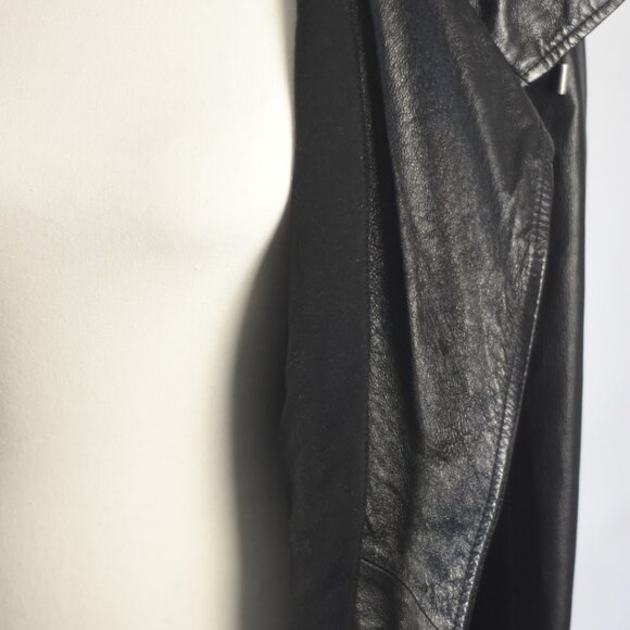 Black Danier Leather Jacket with Removable Hood - Picture 12 of 14